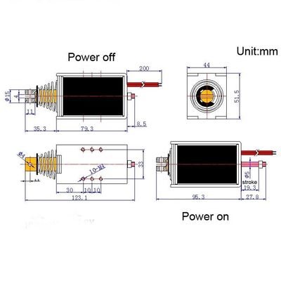1U578 DC 12V 24V krachtige open frame push pull lineaire magnetron met 10mm slag